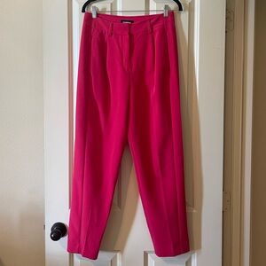 Hot Pink Express Tailored Ankle Length Trouser Pant
